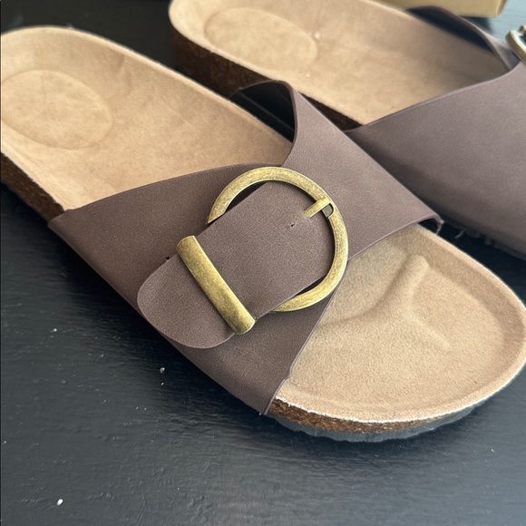 Brown Slide Sandals - Picture 2 of 3